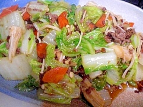 簡単炒め物！　「白菜と合いびき肉のソテー」　　♪♪